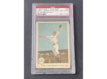 1959 Fleer Ted Williams #43 Leads Outfielders In Double Plays PSA 8