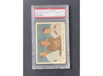 1959 Fleer Ted Williams #75 Williams' Value To The Red Sox PSA 8