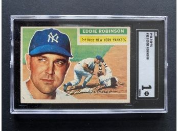 1956 Topps #302 Eddie Robinson SGC 1 New York Yankees
