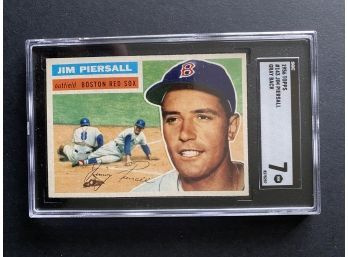 1956 Topps #143 Jim Piersall SGC 7 Boston Red Sox