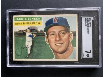 1956 Topps #115 Jackie Jensen SGC 7 Boston Red Sox