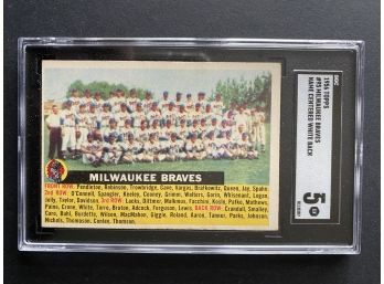 1956 Topps #95 Milwaukee Braves SGC 5