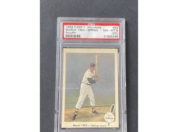 1959 Fleer Ted Williams #50 March 1954 - Spring Injury PSA 8