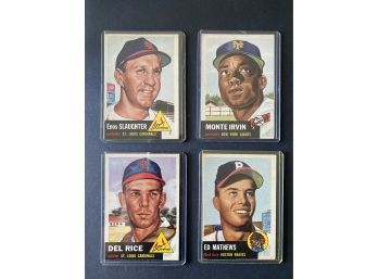 Lot Of 4 1953 Topps Baseball Cards