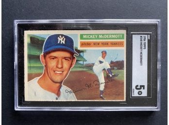 1956 Topps #340 Mickey McDermott SGC 5 New York Yankees