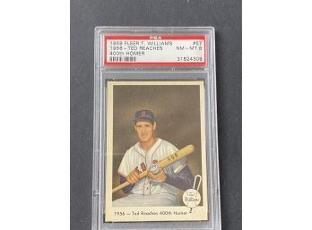 1959 Fleer Ted Williams #57 1956 - Ted Reaches 400th Homer PSA 8