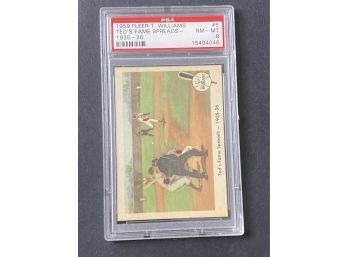 1959 Fleer Ted Williams #5 Ted's Fame Spreads PSA 8