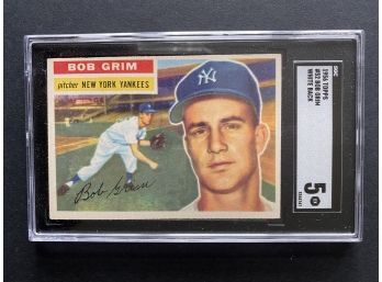 1956 Topps #52 Bob Grim SGC 5 New York Yankees
