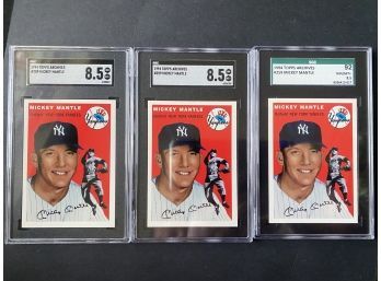 3 X 1994 Topps Archives #239 Mickey Mantle All PSA 8.5