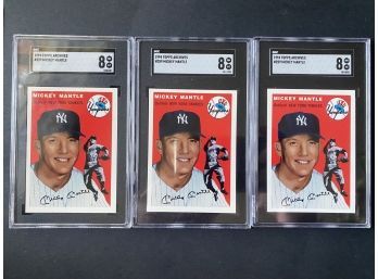 3 X 1994 Topps Archives #239 Mickey Mantle All PSA 8