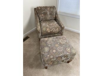 Rowe Furniture Chair And Ottoman In Fantastic Upholstery