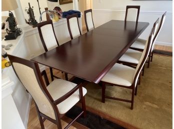 NORDIC FURNITURE - Table With 8 Chairs - Cherry With Rosewood Stain