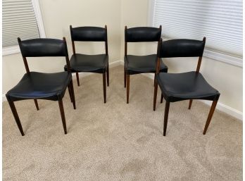 Anders Jensen Set Of 4 Leatherette And Rosewood Chairs - Kitchen