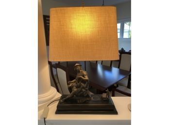 Patinated Figural Lamp - Dining Room
