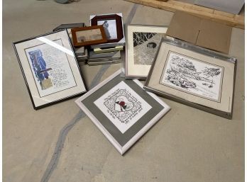 Lot Of Framed Decorative Items - Basement