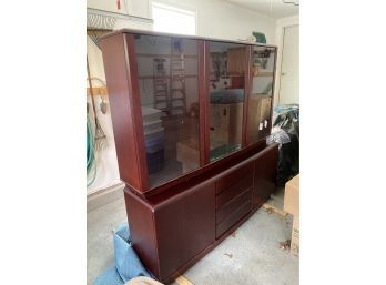 NORDIC FURNITURE - Cherry China Cabinet With Rosewood Finish
