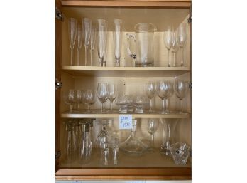 Cabinet Clear Stemware And Glassware Lot