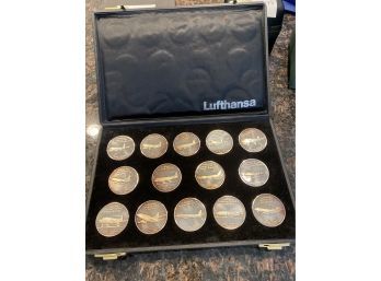 Lufthansa Set Of 14 .999 Silver Coins