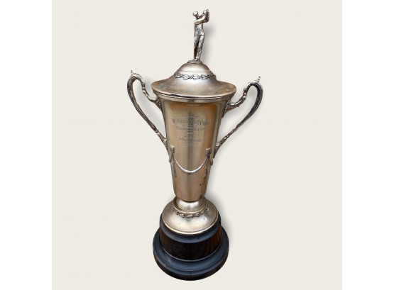 Huge 1931 2nd Division Cup Golf Trophy Won By 14 Year Old Boy