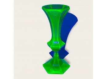 Fine Vaseline Glass Trumpet Vase