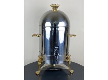Large Heavy Restaurant Quality Stainless Steel And Brass Coffee Urn