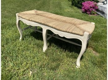 French Provincial Rush Seat Bench