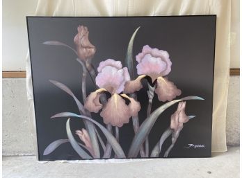 Large Signed Iris Painting