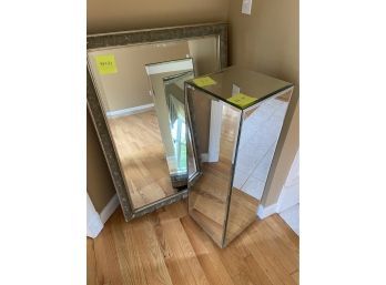 Mirror And Mirrored Pedestal (Lot 11)