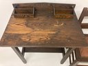 Antique Mission Arts & Craft Oak Library Desk & Chair