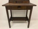 Antique Mission Arts & Craft Oak Library Desk & Chair