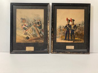 1800s Baden Germany Infantry Hand Colored Lithographs