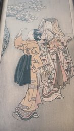 Antique Japanese Woodblock Print Two Geisha