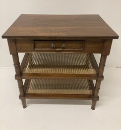 Vintage Mid-Century Rattan Wood Side Table