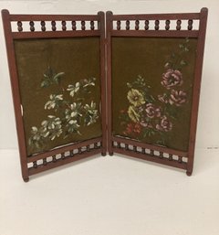 Vintage Two Panel Folding Screen