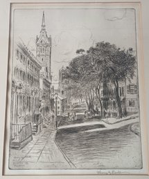 Henry J. Peck,  Providdnce, Rhode Island Pencil Signed Etching