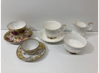 Vintage Collectible Teacups, Sugar Bowl And Saucers