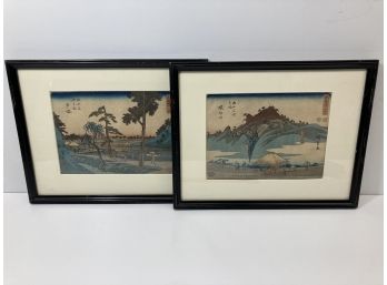 Vintage Hiroshige Watercolor Woodblocks