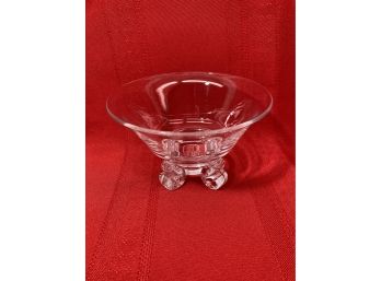 Steuben Signed Crystal Footed Bowl