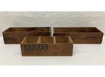 Antique Wooden Cheese Boxes American