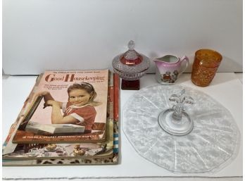 Vintage Misc Glassware, 1950s Home & Garden Magazines