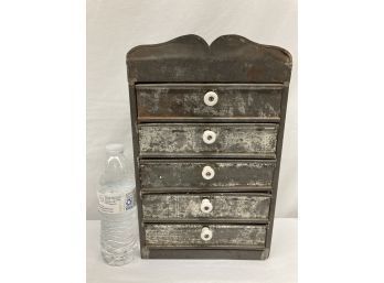 Vintage Tin Country Farm Spice Cabinet