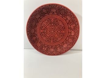 Vintage Chinese Red Lacquer Cinnabar Plate