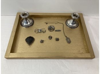 Sterling Jewelry & Weighted Candle Holders