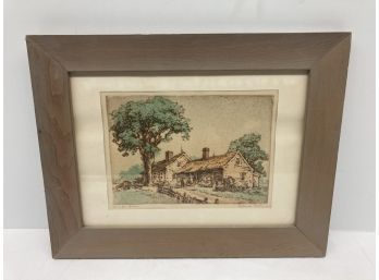 Fedrick Robbins 1893-1974 Colored Pencil Signed Etching