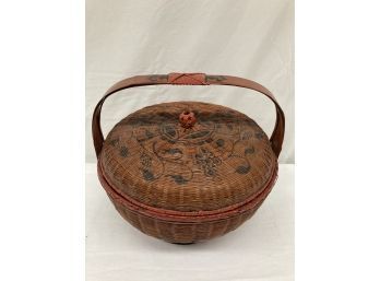 Vintage Chinese Rattan Basket Large!