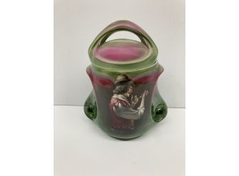 Antique Royal Bayreuth Porcelain Humidor Tobacco Jar