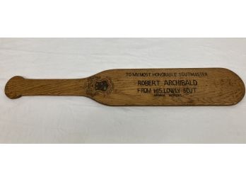 Vintage Rhode Island Fraternity Alpha Paddle