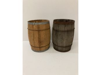 Antique Vintage Primitive Wooden Keg Barrels