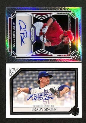 2021 Panini & Topps:  Alec Burleson & Brady Singer {2 Autographed Cards}