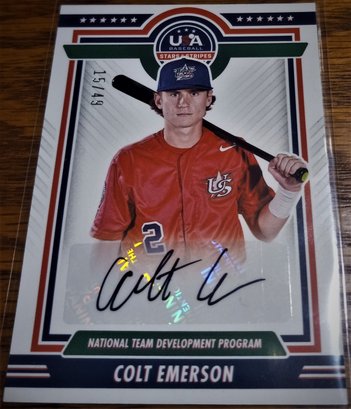 2022 Panini USA Stars & Stripes:  Colt Emerson {Certified Autograph Edition}